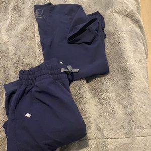Two pairs of Figs size small top and jogger pants only worn a couple times